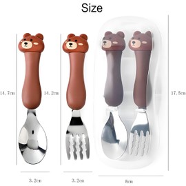 2 Piece Travel Carry Set,Portable Tableware for Children,Toddler Spoon & Fork Set with Travel Case