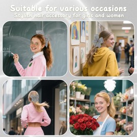 Softball Hair Bow, Cheerleading Hair Accessories 8 Inch Large Cheer Bows,Cheer Stuff Elastic Ponytail Holder,2Pcs Scrunchie, Hair Bows for Girls Softball, School Cheer Accessories