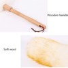 2 Pcs Lambswool Duster, Wooden Handle With Hanging Rope, Anti