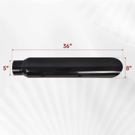 FGJQEFG 5 Inch Inlet 8 Inch Outlet Gloss Black Stainless Steel Miter Cut Diesel Exhaust Stack Diesel Exhaust Tip(Stack Smokers 5" ID Inlet 36" Long)