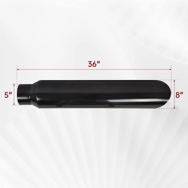 FGJQEFG 5 Inch Inlet 8 Inch Outlet Gloss Black Stainless