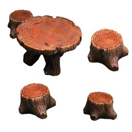 Gogogmee Miniature Fairy Garden Decor Resin Chair Table Figurine Set for Fairy Miniature Chair Craft