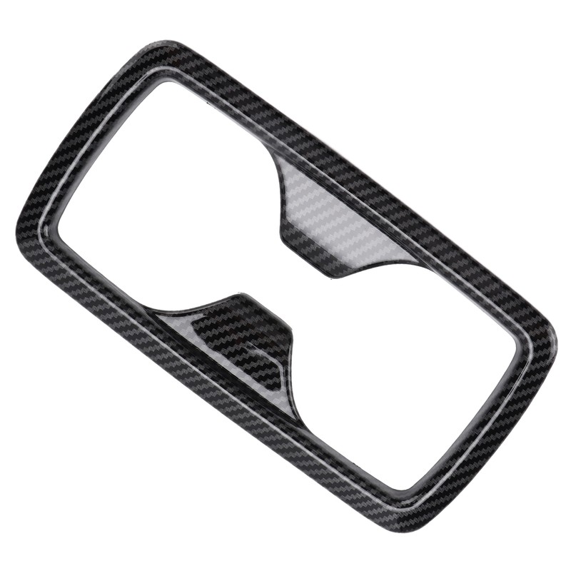 Rear Water Cup Holder Panel Frame Trim Carbon Fiber Style