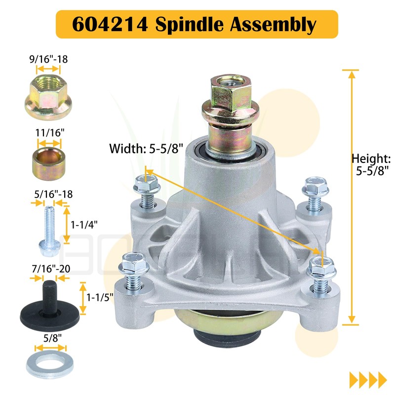 3 Pack 604214 Spindle for Hustler Raptor 52 Inch Deck