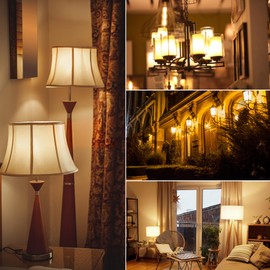 3 Watt G40 LED Light Bulbs Equivalent to 25 Watt, Dimmable E26 Standard Base Small Edison Bulbs, Warm Light 2200K, Amber Glass, 110V, 6PCS - for Bedroom and Decorative Lighting