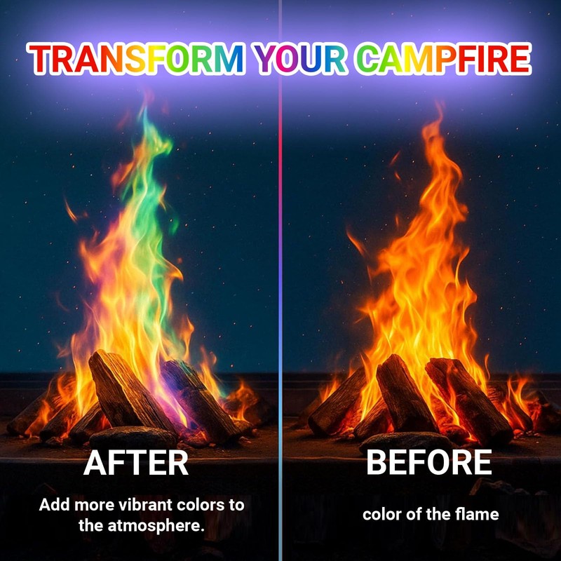 ROFPM Fire Colour Changing Powder, Magic Campfire Flam, Magical Flames,