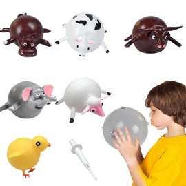 12PCS Kids Inflatable Blowing Vent Balloons Toy TPR Animal Squeezing Balls Funny Children Vent Toy Balls