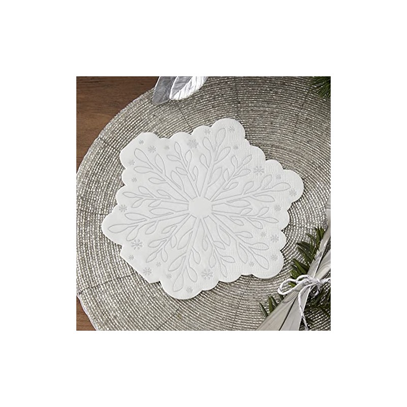 Ginger Ray Silver Christmas Napkins - TIS-605