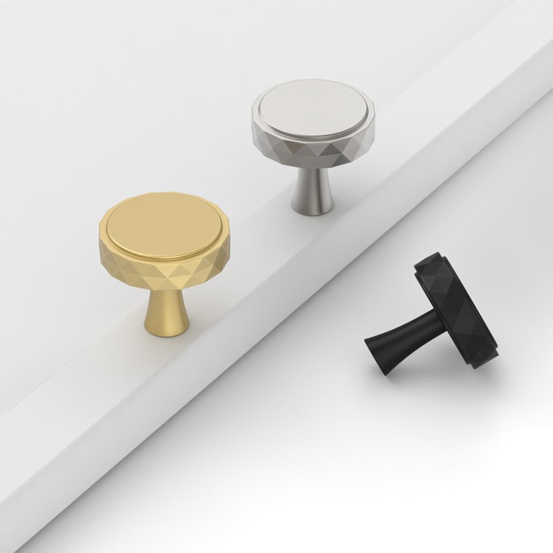 9BUILD 10 Pack Gold Cabinet Knobs Zinc Alloy Drawer Knobs