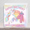 Second Ave Cute Pink Unicorn 4th Birthday Age 4 Square