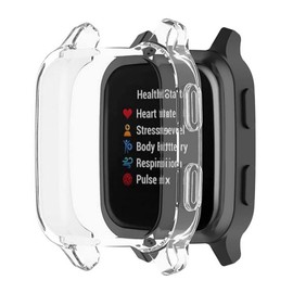 HEYUS [2 Pack] Protective Case for Garmin Venu SQ 2/Venu SQ, Full Body Screen Protector Case TPU All-Around Protective Ultra Clear Slim Soft Full Cover for Garmin Venu SQ 2/1 Music GPS