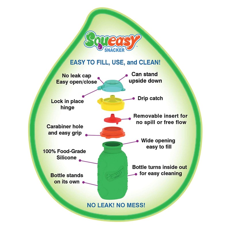 Squeasy Gear Snacker, Aqua Blue, 6