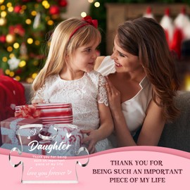 Daughter Gifts from Mom, Daughter Birthday Gifts - Carved Acrylic Block, Best Daughter Gifts, Christmas Wedding Graduation Mothers Day Gifts for Daughter