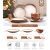 LERATIO Ceramic Dinnerware Sets for 4, Coupe Plates and Bowls