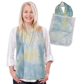 DinerWear Cravaat - Fashionable Adult Bib Dining Scarf (Green/Blue)