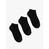 Koton Men's 3-Pack Basic Bootie Socks Set, Black(999), One Size