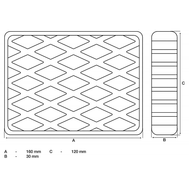 BGS 7006 Rubber Pad for Lifting Platforms 160 x 120