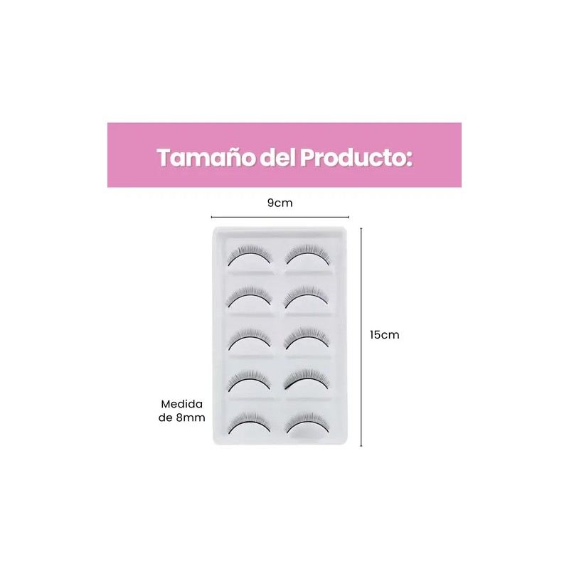 Pestañas De Práctica Extensiones Maquillaje Lashista 3pz