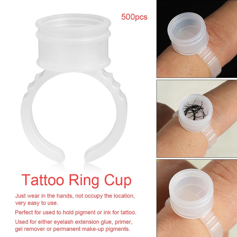 Disposable Eyebrow Tattoo Ink Rings Pigments Holder Container Cup Medium