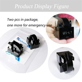 Reyhoar Replacement Part 3 Pin QP2-4.7/ QP2-4R7 4.7 Ohm Refrigerator PTC Start/Starter Relay - Compatible with Whirlpool, Frgidaire, Kenmore and Most Mini Fridges and Coolers (2 Pcs)
