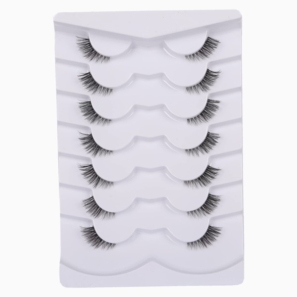 GMAGICTOBO False Eyelashes Natural Half Lashes Short Wispy Clear Band