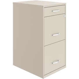 UrbanPro 3 Drawers 27.32" Vertical Off-White Metal Filing Cabinet Lockable Pre-Assembled Stationary Letter Size for Home, Office