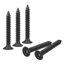 Sourcing Map 40Pcs Black Flat Head Torx Screws, M5 x 35mm, T25 Bit, Anti-Theft, Wood, Fence, Decking