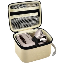 Case for Skull Shaver Electric Pitbull Pro Razor, Hard Travel Rotary Men Head Shavers Beard Trimmer Storage Carrying Box with Zipper Mesh Pocket for Men's Gold Pro Mustache Grooming Kit, Beige-Only
