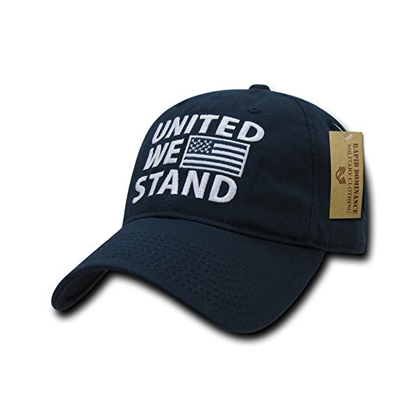 Rapid Dominance Polo Style USA Caps, United We Stand, Navy