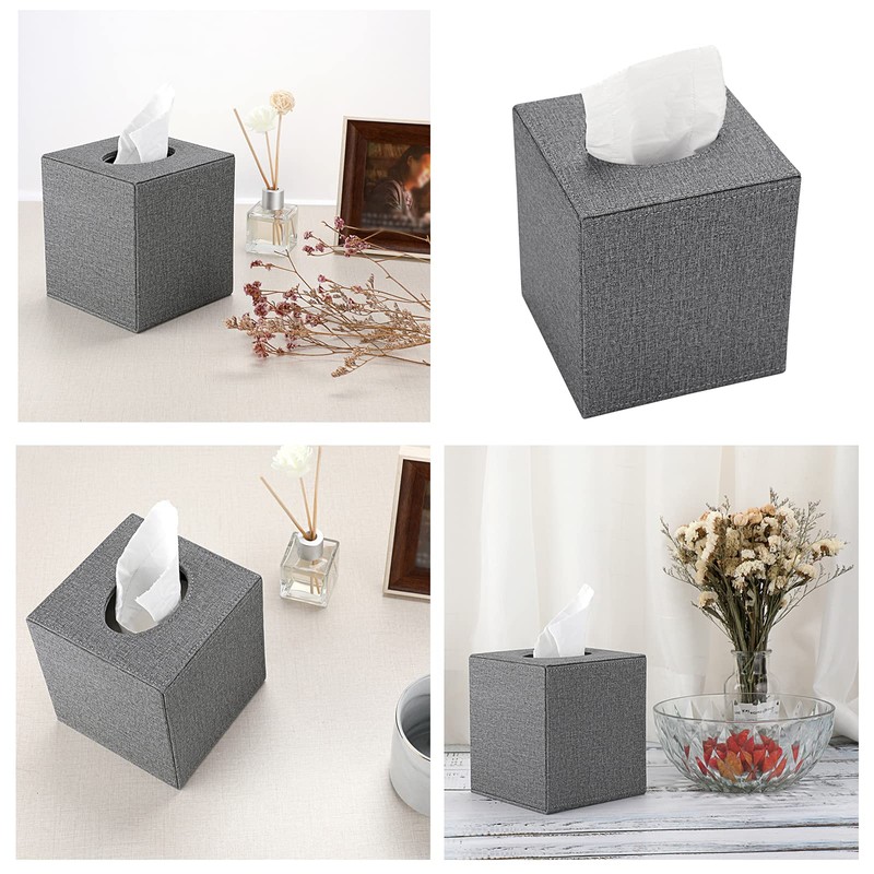 BTSKY Linen Household Office Cube Tissue Paper Holder Square Tissue