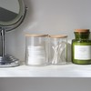 Harbour Housewares Plastic Twin Bathroom Canister with Bamboo Lid -
