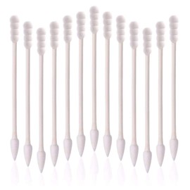 800pcs Cotton Swabs, Double Tipped Cotton Buds with Paper Stick, 4 Packs of 200 Pieces, Spiral +Pointed Shape