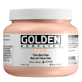 Heavy Body Acrylics by GOLDEN, Titan Mars Pale, 32 fl. oz. Jar, Professional Acrylic Paint, Semi-Opaque