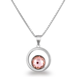 Schöner-SD Round Pendant Necklace 925 Silver, Silver