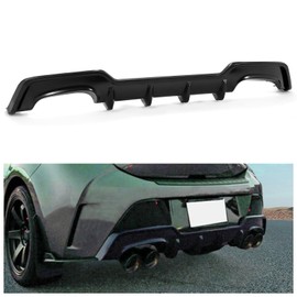 KUAFU Rear Diffuser Compatible with 2019-2022 Toyota Corolla Hatchback & Toyota Auris Hatchback Rear Bumper Diffuser Lip Valance Splitter Body Kit ABS Plastic (Unpainted Black)