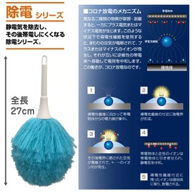 Yamazaki Sangyo 189397 Dust, Anti-Static Electricity, Mini, Total Length 10.6 inches (27 cm), Blue