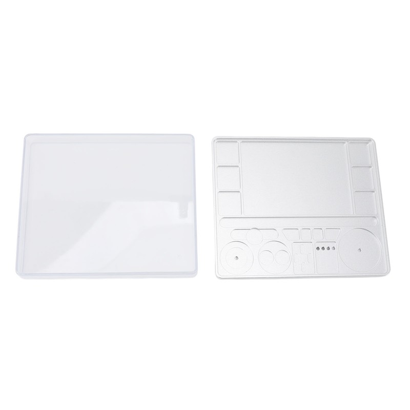 Watch Movement Repair Box Aluminum Alloy Storage Tray with Acrylic