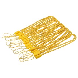MECCANIXITY Universal Nylon Cord Lanyards, 18cm Soft Woven Hand Wrist Strap String for Bottle, Flashlight, Cellphone, Yellow Pack of 20