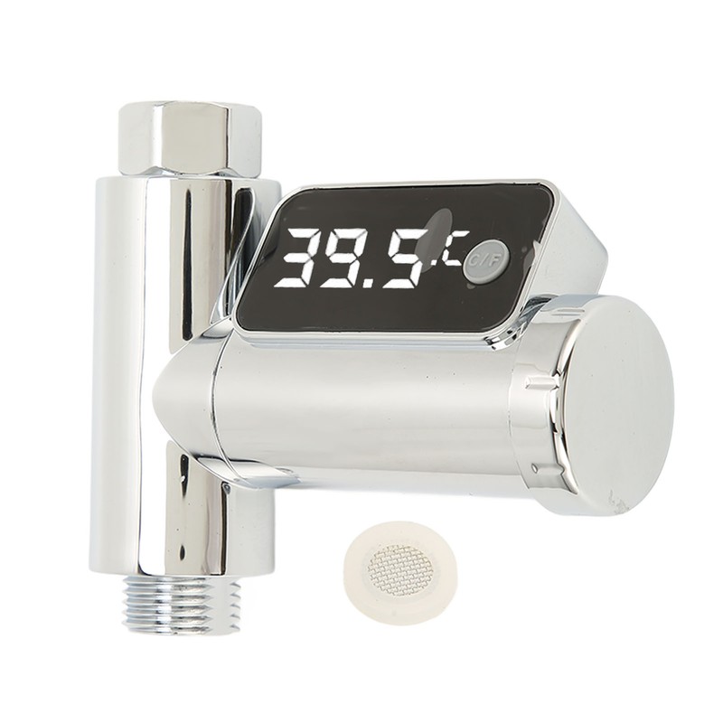LED Display Water Shower Thermometer Rotatable Screen Waterproof Easy to