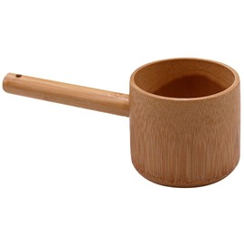 HOMSFOU bath spoon spoon shampoo wooden ladle wooden scoops sauna scoop wooden water scoop spoon bamboo water wine ladle large ladle bath salt ladle scoop Japanese-style China