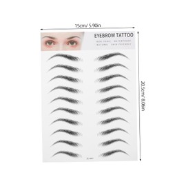 LALAFINA 2pcs Artificial Eyebrow Stickers Realistic Hair-like Eyebrow Transfer Tool for Men Women Easy to Use for Instant Fullness Black for Sparse Brows