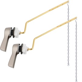 Hibbent 2 Pack Universal Toilet Tank Flush Lever Toilet Wrench Handle Fit Most Toilet US - Brushed Nickel