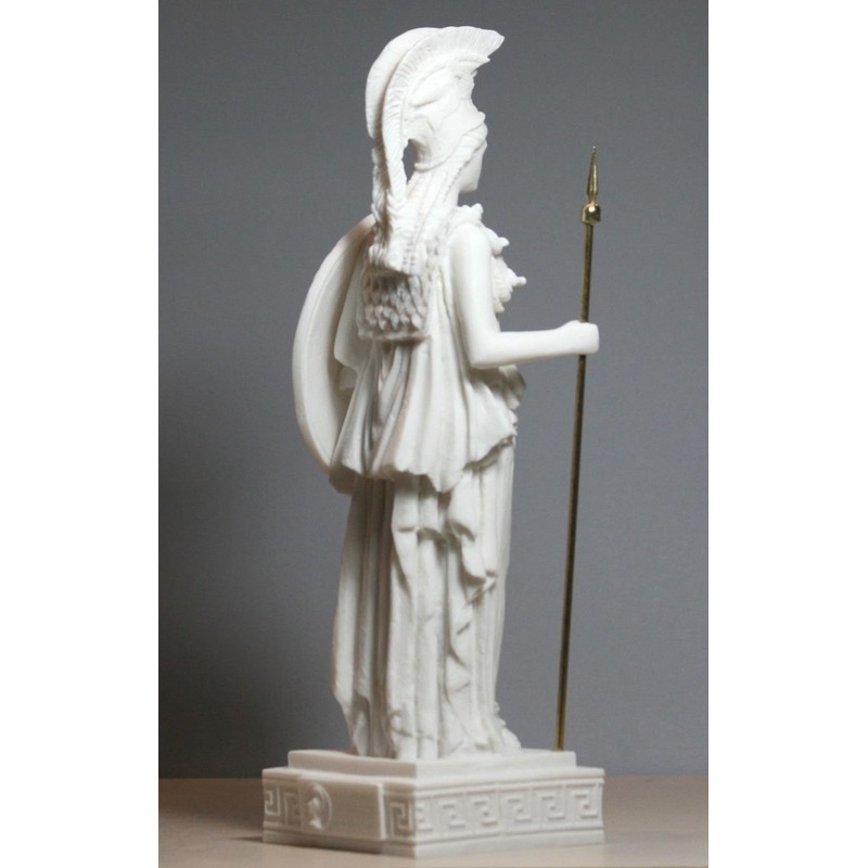 Greek Roman Goddess Athena Minerva Alabaster Statue Figure Sculpture 24.5cm