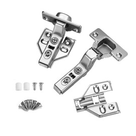 Luokim 10 Pack 5 Pairs Frameless Kitchen Cabinet Hinges Soft Close Inset European 35mm Cup Cabinet Door Hinge Heavy Duty 105 Degree Opening Concealed Cabinet Hinge