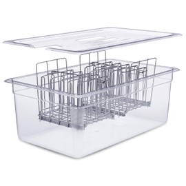 VÄESKE Large Sous Vide Container with Lid and Racks Kit | Sous Vide Accessories | Väeske Large Sous Vide Container with Lid and 2 Racks | Sous Vide Accessories | Compatible with Anova, Anova Nano, Joule, Instant Pot, Sous Vide Cookers (26 QT, Container/Racks)