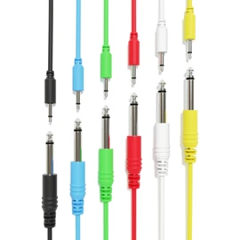 ExcelValley - Mono Patch Cables - TS 3.5mm 1/8" to 6.35mm 1/4" [6A-Pack | 200 cm - 78.74"]