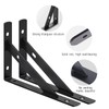Heavy Duty Shelf Brackets with Screws Black Wall Mounted Supporters