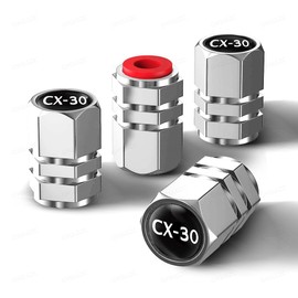 CX-30 Air Valve Caps, Mazda CX30 DM Series, Compatible with DMEP/DM8P/DMFP, Made of Aluminum Alloy, Lightweight, High Strength, Anti-Corrosion, Dress Up Parts, Tire Valve Caps, For Cars, Vehicles, Set