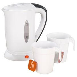 PEARL Travel Kettle: Travel Kettle with 2 Cups, 110/230 Volt, 650 Watt, 500 ml (Mini Kettle, Small Kettle, Small on the Go)