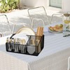 Mowhut Utensil Holder,Silverware Organizer Countertop,Paper Plate Dispenser with 6 Compartments,Metal